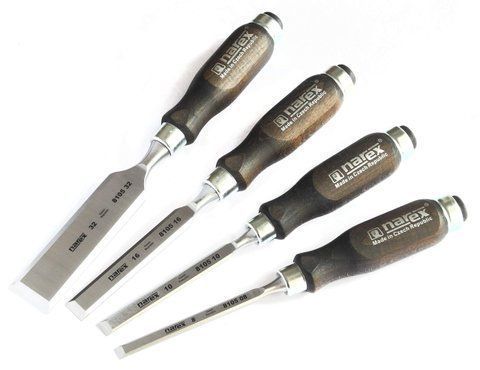 Narex Wood Chisel Set of 4 (8/10/16/32) with Dark Handle