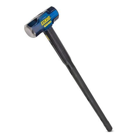 Estwing 10-Pound Hard Face Sledge Hammer for Demolition/Stake Driving, 50-55 HRC, Locked Steel Head, 36-Inch Indestructible Handle with Vulcanized Rubber Overlay, Reinforced Lanyard Hole