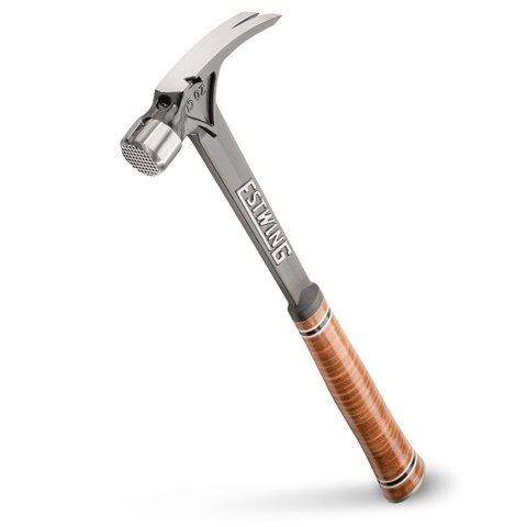 ESTWING Ultra Series Hammer - 15 oz Rip Claw Framing Hammer with Milled Face & Genuine Leather Grip - E15SM