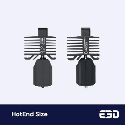 E3D High Flow ObXidian&trade; Bambu Lab P1P/P1S & X1 Carbon (0.4mm) HotEnd, 60% Increased Flow Rate, Smooth 3D Printing, Ideal for Fiber-Filled Filaments, Officially Approved