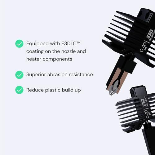 E3D High Flow ObXidian&trade; Bambu Lab P1P/P1S & X1 Carbon (0.4mm) HotEnd, 60% Increased Flow Rate, Smooth 3D Printing, Ideal for Fiber-Filled Filaments, Officially Approved