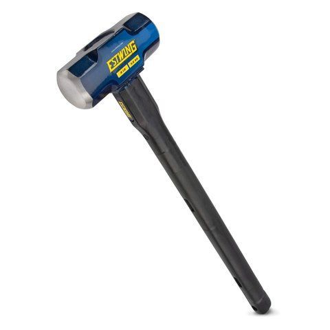 Estwing 8-Pound Hard Face Sledge Hammer for Demolition/Stake Driving, 50-55 HRC, Locked Steel Head, 24-Inch Indestructible Handle with Vulcanized Rubber Overlay, Reinforced Lanyard Hole