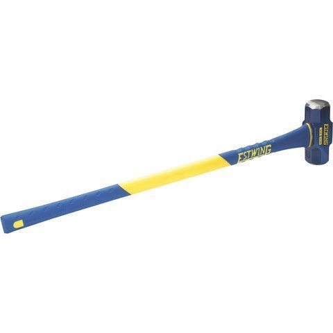 Estwing 12-Pound Hard Face Sledge Hammer for Demolition/Stake Driving, 50-55 HRC, 36-Inch Fiberglass Handle, Overstrike Protection, Textured Grip