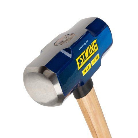 Estwing 16-Pound Hard Face Sledge Hammer for Demolition/Stake Driving, 50-55 HRC, 36-Inch Hickory Handle, Ergonomic Grip, Durable Construction