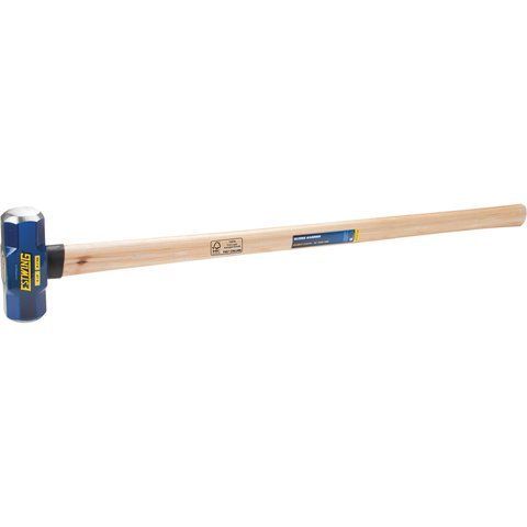 Estwing 6-Pound Hard Face Sledge Hammer for Demolition/Stake Driving, 50-55 HRC, 36-Inch Hickory Handle, Ergonomic Grip, Durable Construction